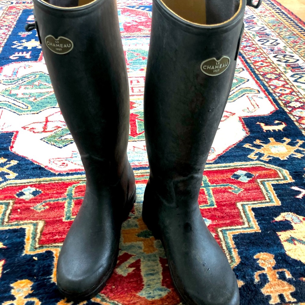 Le Chameau Chasseur Leather-Lined Boots
